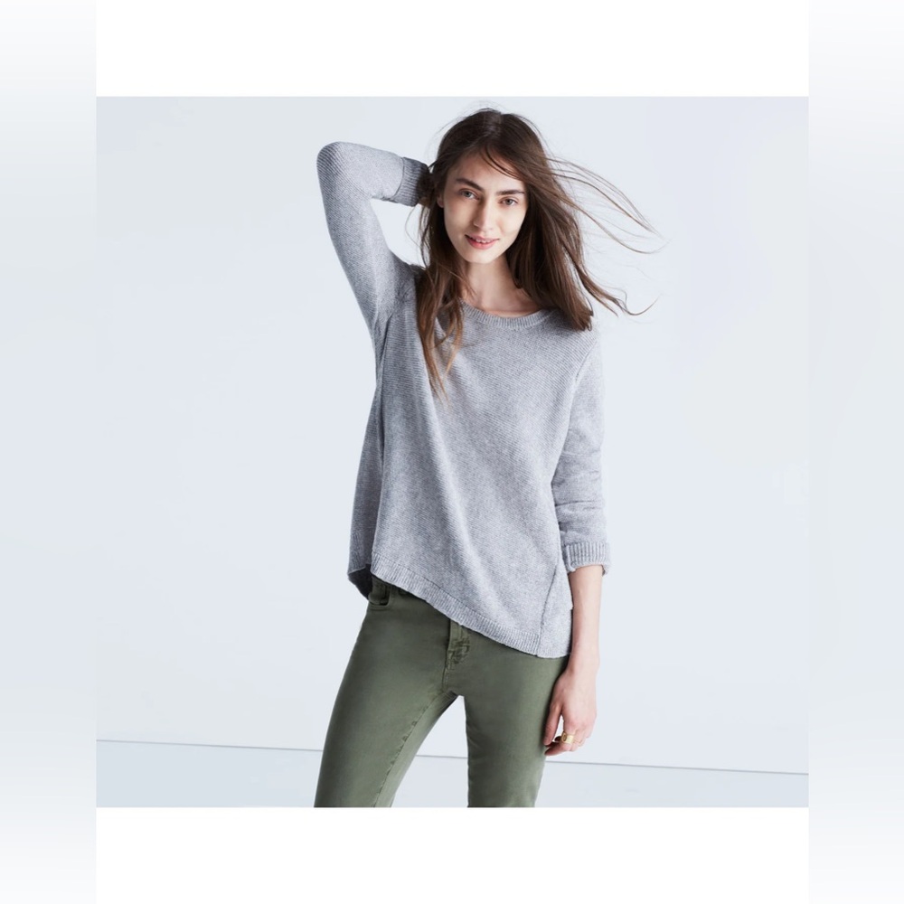 MADEWELL Riverside Texture Sweater in Marled Stone Size Large